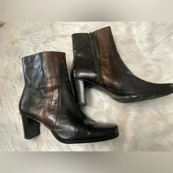 Liz Claiborne Flex Trinity Leather Ankle Boots Reddish Brown Size 8.5 - Picture 4 of 14